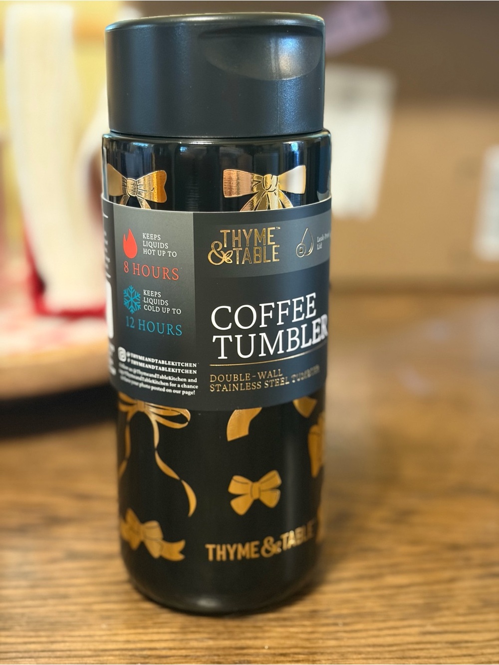 Black and Gold Coffee Tumbler